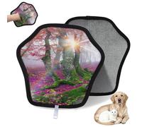 WowPrint Lot de 2 gants d'épilation de feuilles d'arbre de forêt d'automne pour chat et chien, gants électrostatiques réutilisables, brosse pour canapé, vêtements, tapis, meubles, siège de voiture
