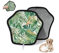 WowPrint Lot de 2 gants d'épilation de feuilles de palmier tropicales pour chat et chien, réutilisables, électrostatiques, brosse pour canapé, vêtements, tapis, meubles, siège de voiture
