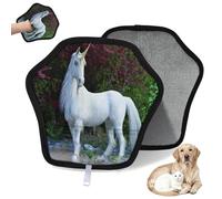 WowPrint Lot de 2 gants d'épilation de licorne blanche mythique pour chat, chien, licorne, réutilisables, électrostatiques, brosse pour canapé, vêtements, tapis, meubles, siège de voiture