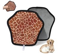 WowPrint Lot de 2 gants d'épilation de peau de girafe marron pour chat et chien, réutilisables, électrostatiques pour poils d'animaux domestiques, brosse pour canapé, vêtements, tapis, meubles, siège