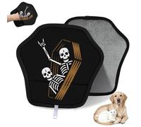 WowPrint Lot de 2 gants d'épilation de squelettes pour animaux domestiques, chats, chiens, squelettes crânes, réutilisables, électrostatiques, brosse pour canapé, vêtements, tapis, meubles, siège de