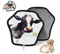 WowPrint Lot de 2 gants d'épilation de vache et marguerite pour chat, chien, fleur de vache, réutilisables, électrostatiques, brosse pour canapé, vêtements, tapis, meubles, siège de voiture