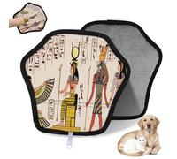 WowPrint Lot de 2 gants d'épilation des dieux hiéroglyphes égyptiens pour chat et chien - Gants électrostatiques réutilisables pour poils d'animaux domestiques - Outil de brosse pour canapé, vêtements
