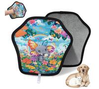 WowPrint Lot de 2 gants d'épilation électrostatiques réutilisables pour animaux de compagnie, motif éléphant, papillon, fleur, pour chat, chien, brosse pour canapé, vêtements, tapis, meubles, siège de