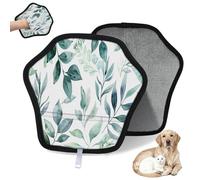 WowPrint Lot de 2 gants d'épilation en feuilles d'eucalyptus pour chat et chien, réutilisables, électrostatiques, brosse pour canapé, vêtements, tapis, meubles, siège de voiture