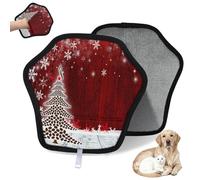 WowPrint Lot de 2 gants d'épilation pour chat et chien Motif Merry Christmas Gants électrostatiques réutilisables Brosse pour canapé, vêtements, tapis, meubles, siège de voiture
