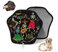 WowPrint Lot de 2 gants d'épilation pour chat et chien Squelette Dance Day of the Dead - Réutilisables - Électrostatiques - Brosse pour canapé, vêtements, tapis, meubles, siège de voiture