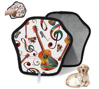 WowPrint Lot de 2 gants d'épilation pour chat et chien sur le thème de l'art musical - Réutilisables - Pour canapé, vêtements, tapis, meubles, siège de voiture