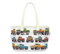 WowPrint Monster Trucks Sac fourre-tout léger matelassé pour femme avec grande fermeture éclair pour voyage, travail, salle de sport