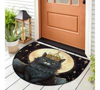 WowPrint Moon Magic Crown Paillasson d'intérieur et d'extérieur lavable absorbant antidérapant Motif chat 91,4 x 61 cm