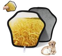 WowPrint Morning Sun Field of Wheat Lot de 2 gants d'épilation pour chat et chien Jaune blé jaune Gants électrostatiques réutilisables Brosse pour canapé, vêtements, tapis, meubles, siège de voiture