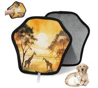 WowPrint Morning Sun Gant d'épilation pour chat et chien Motif girafe de la forêt africaine Réutilisable Électrostatique Brosse Outil pour canapé, vêtements, tapis, meubles, siège de voiture