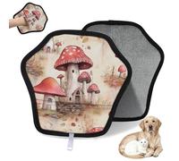 WowPrint Mushroom House Gant d'épilation d'animaux domestiques pour chat et chien Gants électrostatiques réutilisables Brosse pour canapé, vêtements, tapis, meubles, siège de voiture