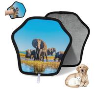 WowPrint National Park Elephant Lot de 2 gants d'épilation pour chat, chien, éléphant animal - Réutilisables - Électrostatiques - Brosse pour canapé, vêtements, tapis, meubles, siège de voiture
