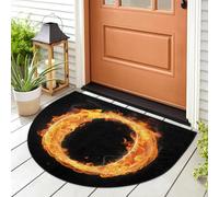 WowPrint Paillasson avec lettre O In Fire - Tapis d'entrée pour intérieur et extérieur - Lavable - Absorbant - Antidérapant - 91,4 x 61 cm