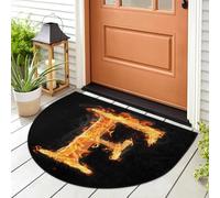 WowPrint Paillasson motif lettre feu F, tapis d'entrée pour intérieur et extérieur, lavable, absorbant, antidérapant, 91,4 x 61 cm