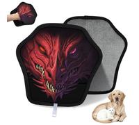 WowPrint Red Evil Dragon Lot de 2 gants d'épilation pour chat et chien - Gants électrostatiques réutilisables pour poils d'animaux domestiques - Outil de brosse pour canapé, vêtements, tapis, meubles