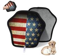 WowPrint Rusty America Independent Day Gant d'épilation d'animaux pour chat et chien Drapeau américain réutilisable Gants électrostatiques Brosse pour canapé, vêtements, tapis, meubles, siège de