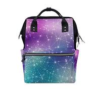 WowPrint Sac fourre-tout à langer avec motif de constellation galaxie grande capacité Organisateur multifonction Sac à dos de voyage pour soins de bébé