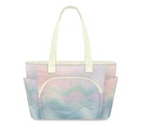 WowPrint Sac fourre-tout art abstrait arc-en-ciel pour femme, sac à main léger matelassé, grande sacoche à fermeture éclair, sac à bandoulière pour voyage, travail, salle de sport