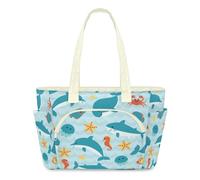WowPrint Sac fourre-tout avec motif de créatures marines mignonnes pour femme - Sac fourre-tout léger matelassé avec fermeture éclair - Grand sac à bandoulière pour voyage, travail, salle de sport