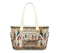 WowPrint Sac fourre-tout léger et matelassé avec imprimé Égypte ancienne pour femme, grande sacoche à fermeture éclair, pour voyage, travail, salle de sport