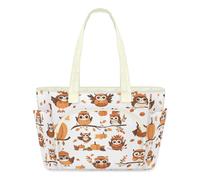 WowPrint Sac fourre-tout mignon avec motif hiboux d'automne pour femme, sac à main léger matelassé, grand sac à fermeture éclair, sac à bandoulière pour voyage, travail, salle de sport