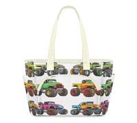 WowPrint Sac fourre-tout Monster Trucks pour femme, sac à main léger matelassé avec grande fermeture éclair, sac à bandoulière pour voyage, travail, salle de sport