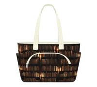 WowPrint Sac fourre-tout pour bibliothèque pour femme, sac à main léger, matelassé, grande mallette à fermeture éclair, sac à bandoulière pour voyage, travail, salle de sport