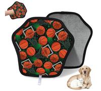 WowPrint Slam Dunk Gant d'épilation pour animal domestique Motif basket-ball réutilisable électrostatique Brosse pour canapé, vêtements, tapis, meubles, siège de voiture