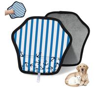 WowPrint Stripe Anchor Lot de 2 gants d'épilation pour chat et chien - Réutilisables - Électrostatiques - Brosse pour canapé, vêtements, tapis, meubles, siège de voiture