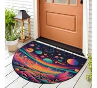 WowPrint Tapis d'entrée abstrait coloré galaxie planète tapis d'entrée tapis de sol pour intérieur et extérieur lavable absorbant antidérapant 91,4 x 61 cm