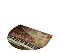 WowPrint Tapis d'entrée vintage avec note de musique de piano pour intérieur et extérieur, lavable, absorbant, antidérapant, 91,4 x 61 cm