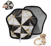 WowPrint Triangle Art Lot de 2 gants d'épilation en marbre pour chat et chien - Réutilisables - Électrostatiques - Brosse pour canapé, vêtements, tapis, meubles, siège de voiture