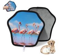 WowPrint Tropic Sea Beach Flamingo Lot de 2 gants d'épilation électrostatiques réutilisables pour animaux domestiques pour canapé, vêtements, tapis, meubles, siège de voiture
