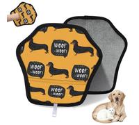 WowPrint Woof Gant d'épilation pour chien et chat Motif teckel mignon réutilisable électrostatique Brosse pour canapé, vêtements, tapis, meubles, siège de voiture