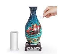 wowsome Vase puzzle 3D pour adultes, pot de fleurs pour femmes, puzzles artistiques 3D pour arrangements floraux et décoration d'intérieur (Père Noël lune)