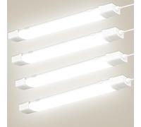 wowspeed 120cm Reglette LED avec Détecteur de Mouvement, 30W 3200LM Neon LED, Blanc Neutre 4500K, étanche IP65, Plafonnier pour Garage, Entrepôt, Atelier, Bureau - 4 Pièce
