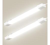 wowspeed 90cm Reglette LED avec Détecteur de Mouvement, 30W 3200LM Neon LED, Blanc Neutre 4500K, étanche IP65, Plafonnier pour Garage, Entrepôt, Atelier, Bureau - 2 Pièce