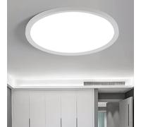 wowspeed Plafonnier LED 36 W 4000 lm 6500 K - Lampe LED ronde - 38 x 5 cm - IP44 - Étanche - Pour salle de bain, chambre, salon, cuisine, salle de bains, cave, balcon