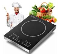 wowspeed Plaque de cuisson en vitrocéramique, 1 plaque 3500 W, portable, 1 plaque, 4 méthodes de cuisson, minuterie de 3 heures, réglage en continu, contrôle tactile, plaques de cuisson électrique