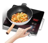 wowspeed Plaque vitrocéramique, 2 foyers 3500W, plaque à induction, plaque portable 20cm, 4 modes de cuisson, minuterie 3 heures, réglage continu, commandes tactiles, 220 V