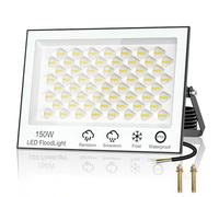 wowspeed Projecteur LED d'extérieur 150 W - 15000 lm - Super lumineux - 6500 K - Blanc froid - Étanche IP66 - 1 pièce - Moderne, extérieur, jardin, allée, garage, couloir