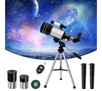 wowspeed Télescope astronomique pour enfants et adultes débutants, ouverture 70 mm 300 mm, télescope astronomique 15X-150X avec trépied, adaptateur smartphone, télécommande, cadeau pour enfants