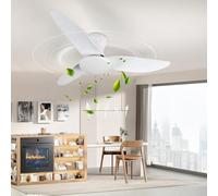 wowspeed Ventilateur de plafond avec éclairage et télécommande, ventilateur de plafond intelligent à hélice à 3 pales de 100cm avec minuterie, 3 températures de couleur, 6 vitesses, blanc