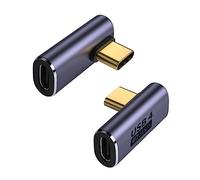 Wowssyo Adaptateur USB C avec Angle de 90°, 40 Gbps, USB 4.0 Type C Femelle vers mâle, Transmission Audio/vidéo 8K, Charge OTG 100W, pour Ordinateurs Portables, tablettes, téléphones Mobiles, 2 pcs