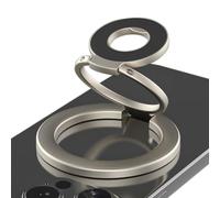 Wowssyo Anneau de téléphone portable triple pliable, support rotatif à 360° avec fonction pliante, support magnétique multifonction avec fermeture à anneau, pour iPhone 17, 16, 15, 14, 13, 12 et