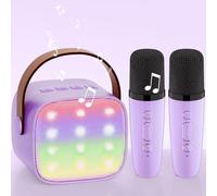 Wowstar Machine de karaoké avec 2 Microphones, Version Premium - Bluetooth - pour Enfants et Adultes - avec Effets changeants de Voix et lumières LED - pour garçons et Filles - Cadeau de fête à la