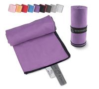 Wowtowelz Serviette compacte en microfibre, pour voyage, sport, fitness, plage, légère et à séchage rapide, violet, 90 x 60 cm