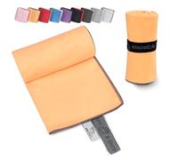 Wowtowelz Serviette compacte en microfibre, serviette de voyage, de sport, de plage, légère et à séchage rapide, orange, 145 x 70 cm